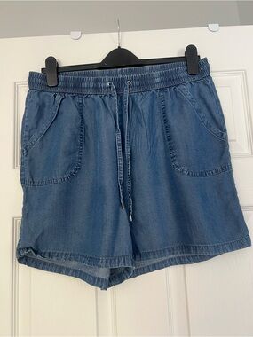 Jones New York Blue Drawstring Denim-Style Women's Shorts